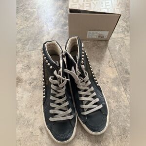 NIB Golden Goose Black High-Top Sneakers with studs SIZE 40